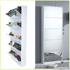 Large-Capacity Shoe Cabinet With Full-Length Mirror For Apartment